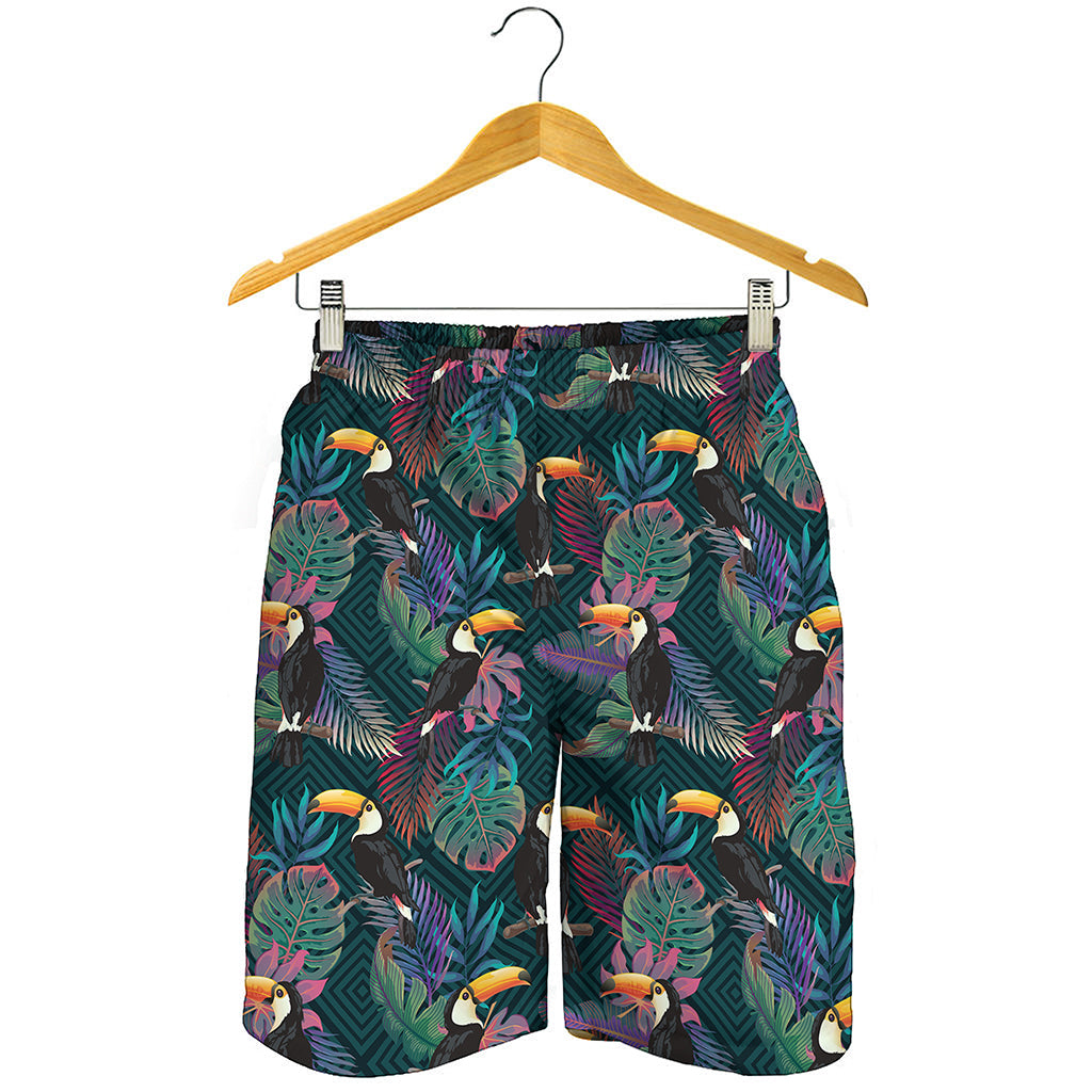 Exotic Tropical Toucan Pattern Print Men's Shorts