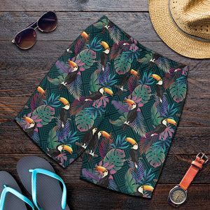 Exotic Tropical Toucan Pattern Print Men's Shorts