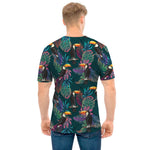 Exotic Tropical Toucan Pattern Print Men's T-Shirt