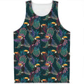 Exotic Tropical Toucan Pattern Print Men's Tank Top