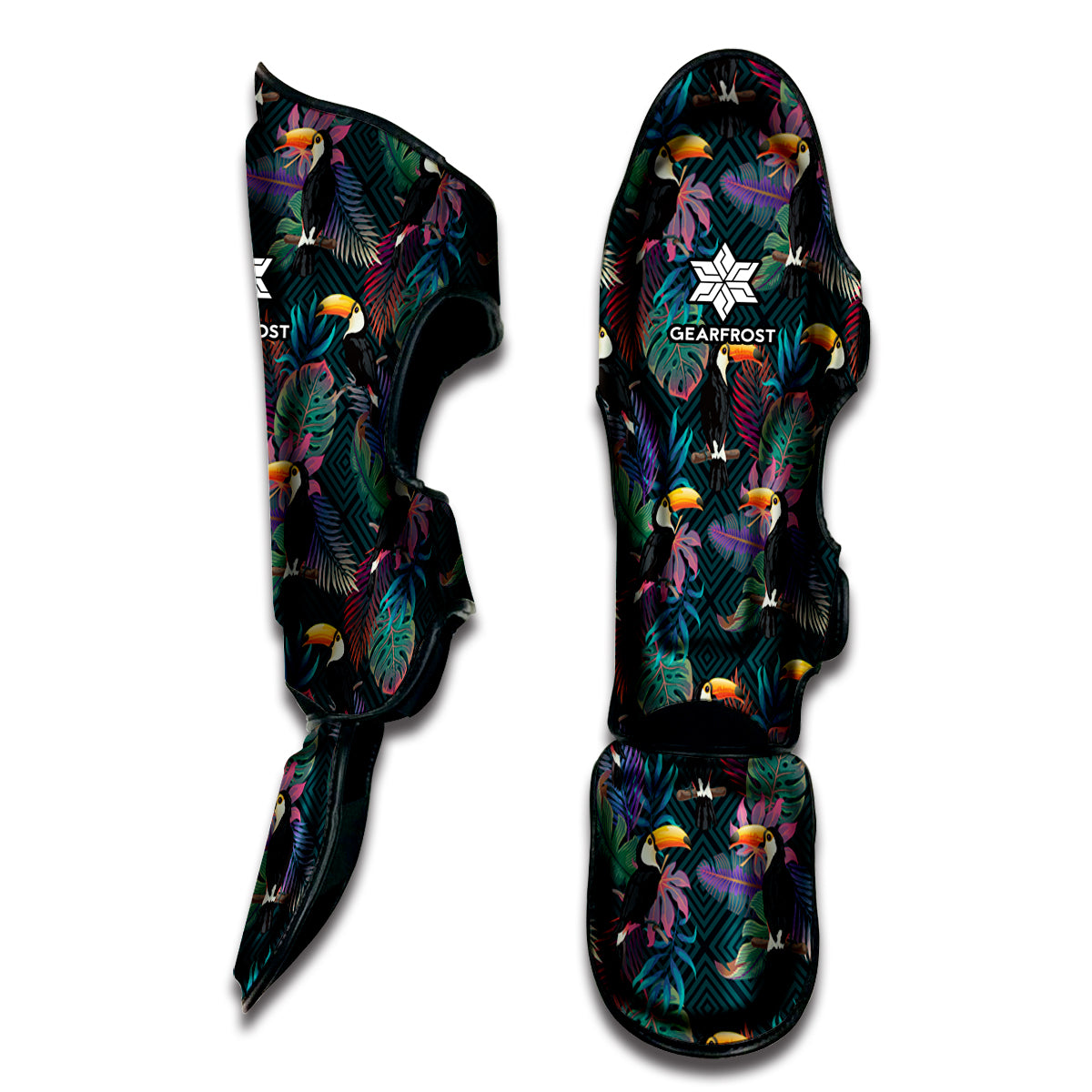 Exotic Tropical Toucan Pattern Print Muay Thai Shin Guard