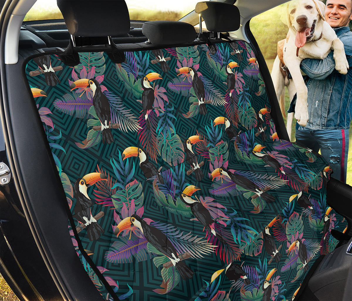 Exotic Tropical Toucan Pattern Print Pet Car Back Seat Cover