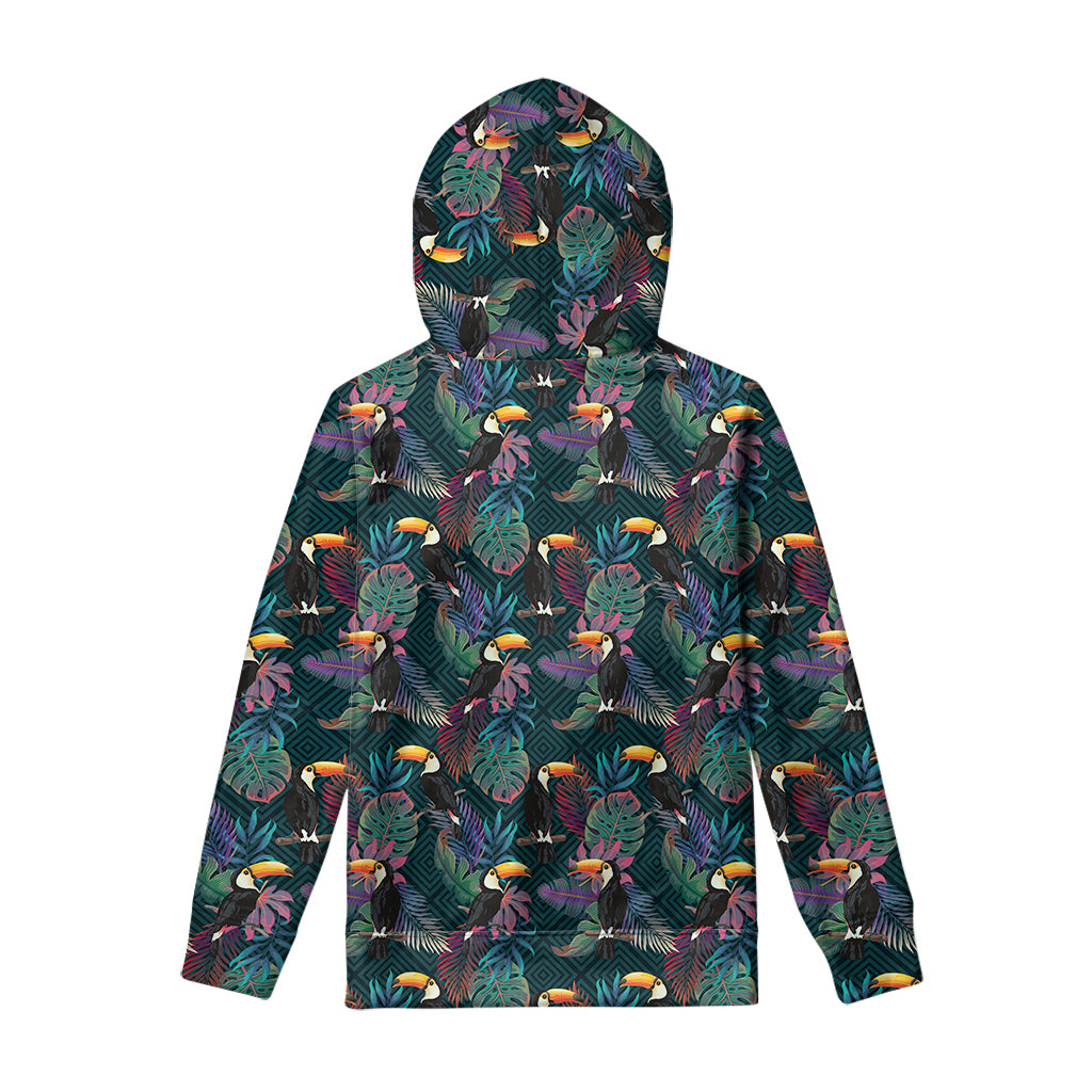 Exotic Tropical Toucan Pattern Print Pullover Hoodie