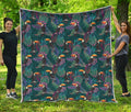 Exotic Tropical Toucan Pattern Print Quilt