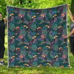 Exotic Tropical Toucan Pattern Print Quilt