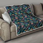 Exotic Tropical Toucan Pattern Print Quilt