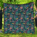 Exotic Tropical Toucan Pattern Print Quilt