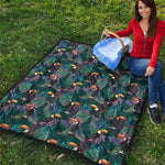 Exotic Tropical Toucan Pattern Print Quilt