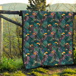 Exotic Tropical Toucan Pattern Print Quilt