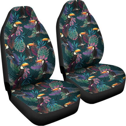 Exotic Tropical Toucan Pattern Print Universal Fit Car Seat Covers