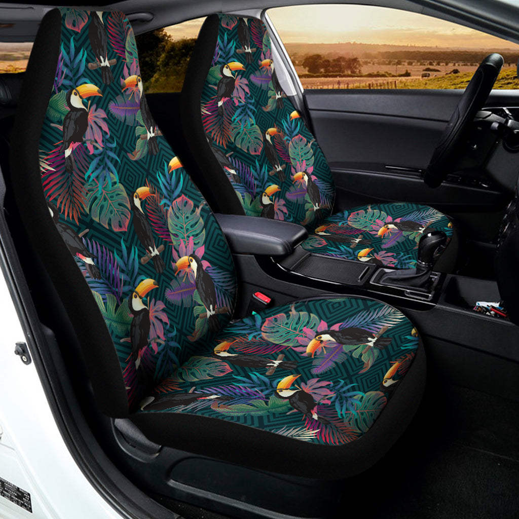 Exotic Tropical Toucan Pattern Print Universal Fit Car Seat Covers