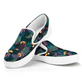 Exotic Tropical Toucan Pattern Print White Slip On Sneakers