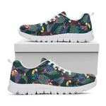 Exotic Tropical Toucan Pattern Print White Sneakers