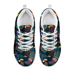 Exotic Tropical Toucan Pattern Print White Sneakers