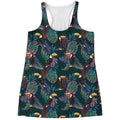 Exotic Tropical Toucan Pattern Print Women's Racerback Tank Top