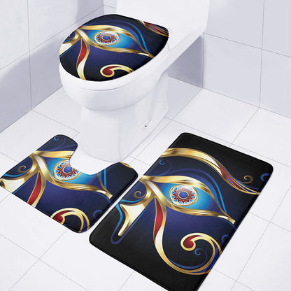 Eye Of Horus Amulet Print 3 Piece Bath Mat Set