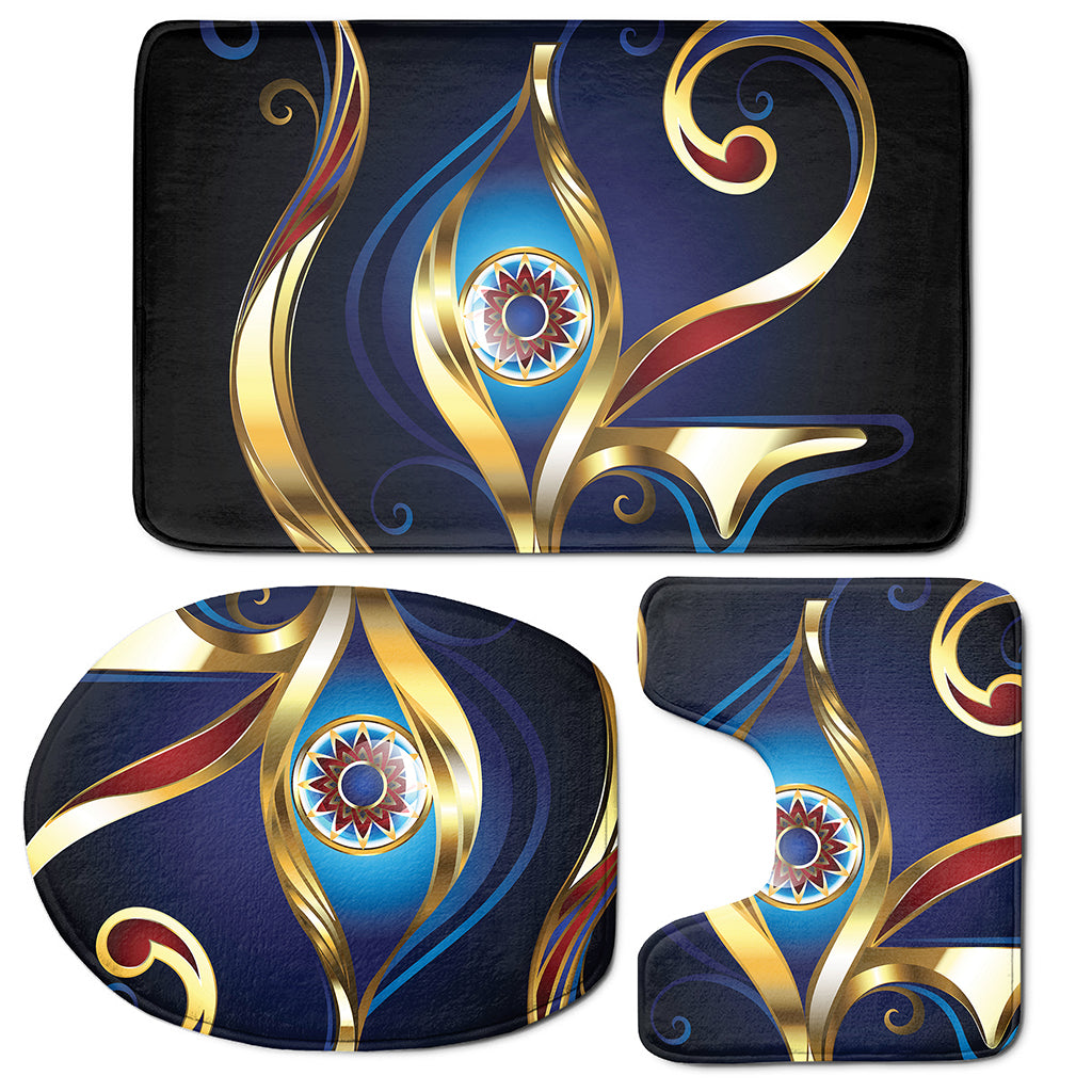 Eye Of Horus Amulet Print 3 Piece Bath Mat Set