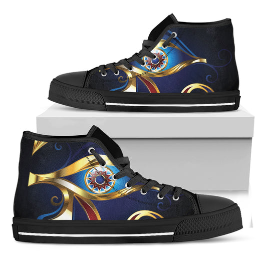 Eye Of Horus Amulet Print Black High Top Shoes