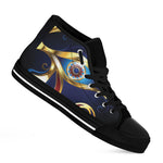 Eye Of Horus Amulet Print Black High Top Shoes