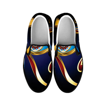 Eye Of Horus Amulet Print Black Slip On Shoes