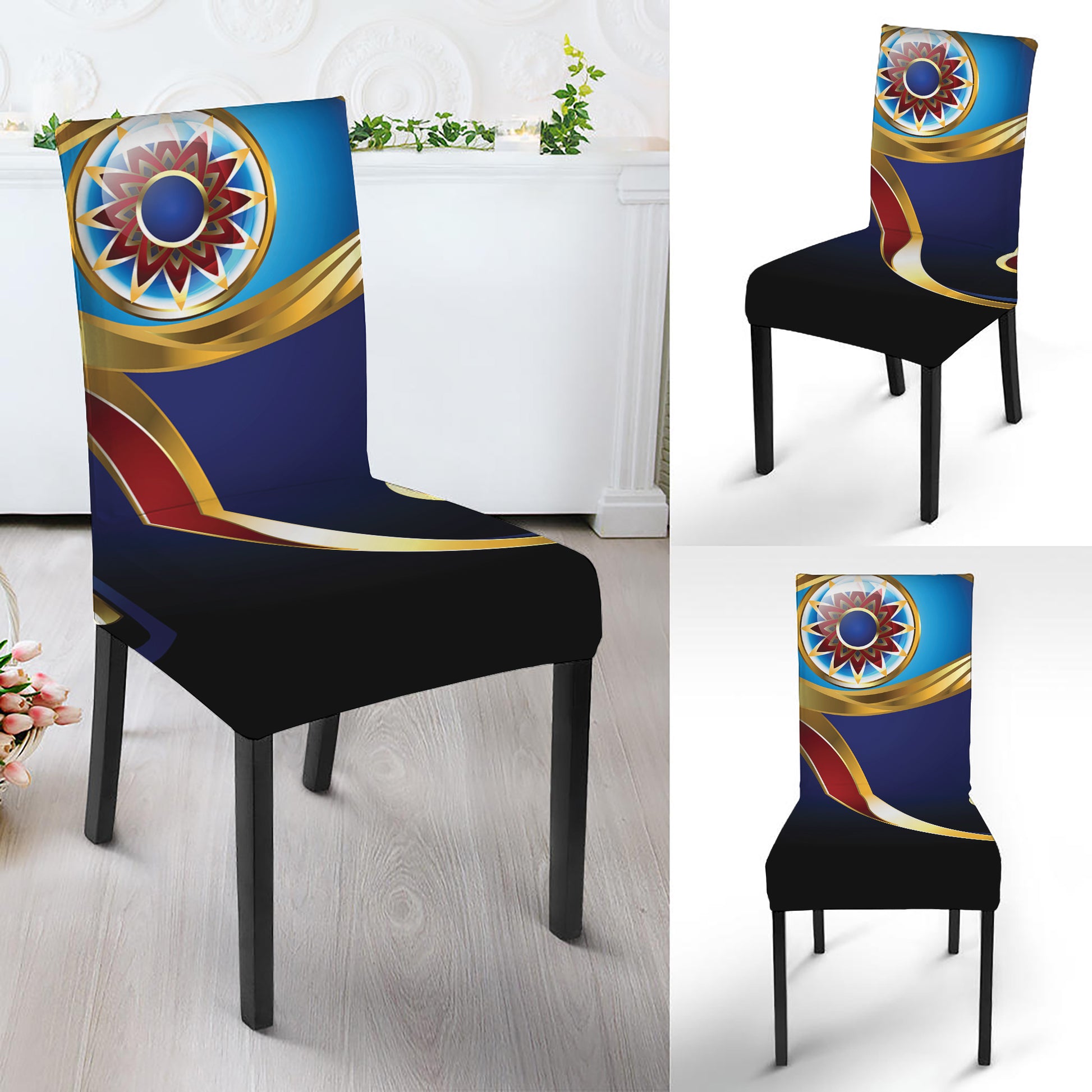 Eye Of Horus Amulet Print Dining Chair Slipcover