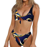 Eye Of Horus Amulet Print Front Bow Tie Bikini