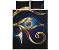 Eye Of Horus Amulet Print Quilt Bed Set