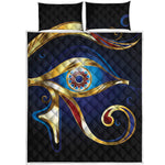 Eye Of Horus Amulet Print Quilt Bed Set