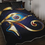 Eye Of Horus Amulet Print Quilt Bed Set