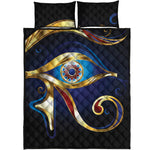 Eye Of Horus Amulet Print Quilt Bed Set