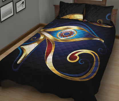 Eye Of Horus Amulet Print Quilt Bed Set
