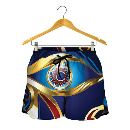 Eye Of Horus Amulet Print Women's Shorts