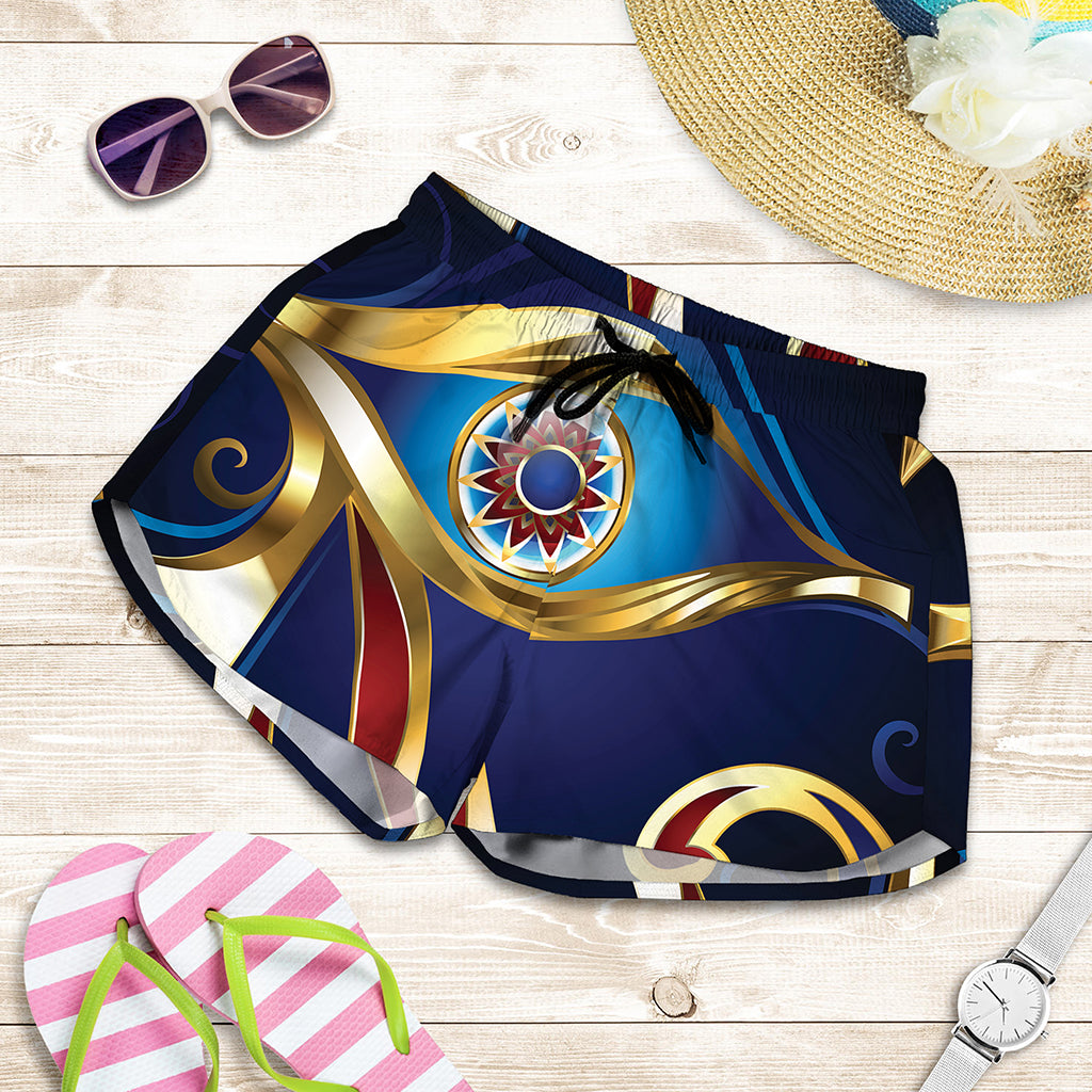 Eye Of Horus Amulet Print Women's Shorts