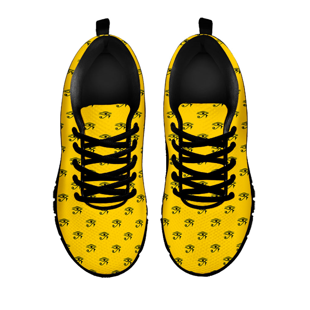 Eye Of Horus Symbol Pattern Print Black Sneakers