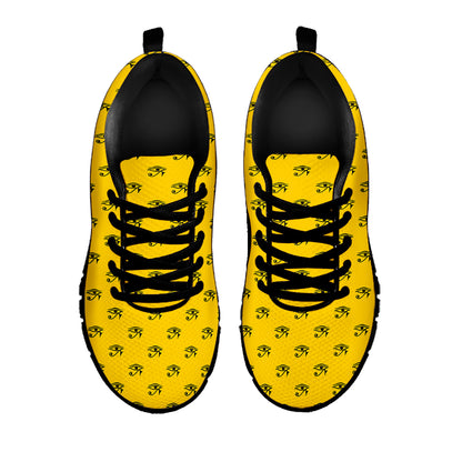 Eye Of Horus Symbol Pattern Print Black Sneakers
