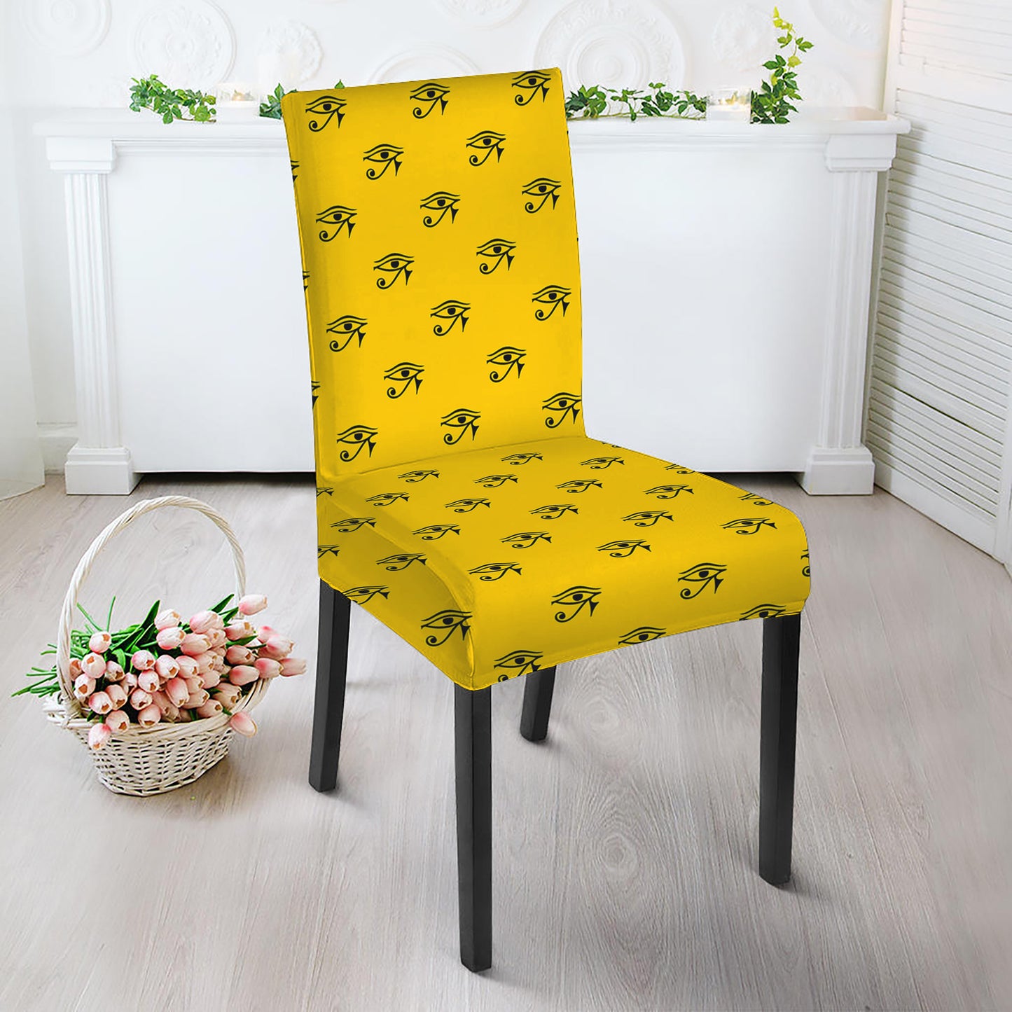 Eye Of Horus Symbol Pattern Print Dining Chair Slipcover