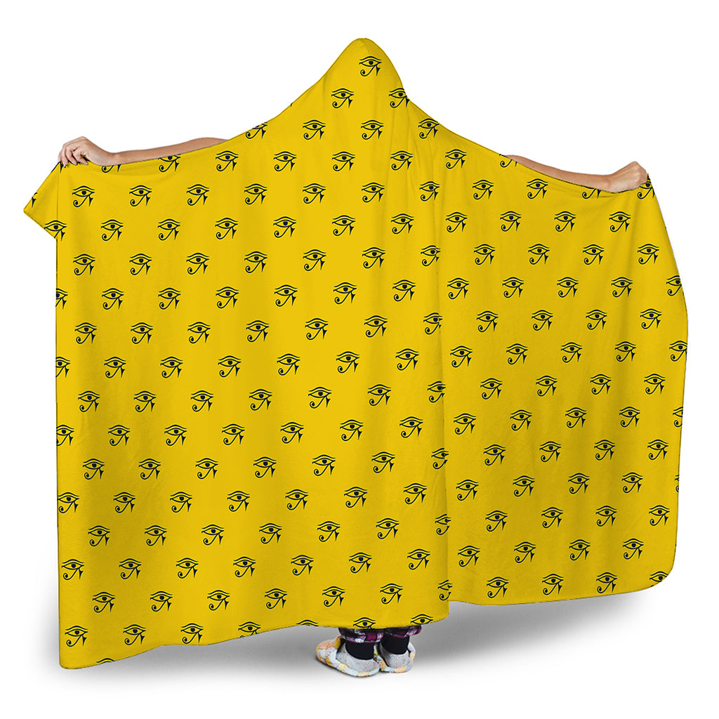 Eye Of Horus Symbol Pattern Print Hooded Blanket