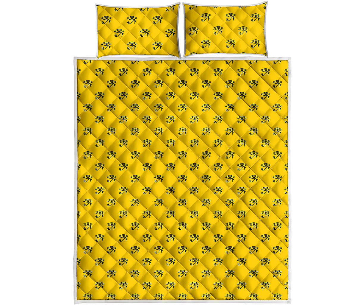 Eye Of Horus Symbol Pattern Print Quilt Bed Set