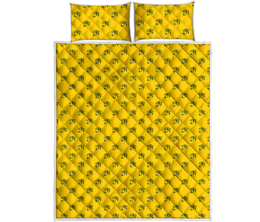 Eye Of Horus Symbol Pattern Print Quilt Bed Set
