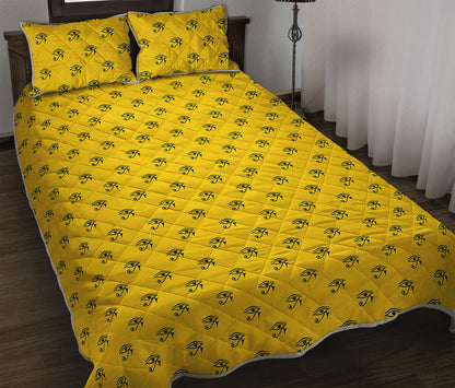 Eye Of Horus Symbol Pattern Print Quilt Bed Set