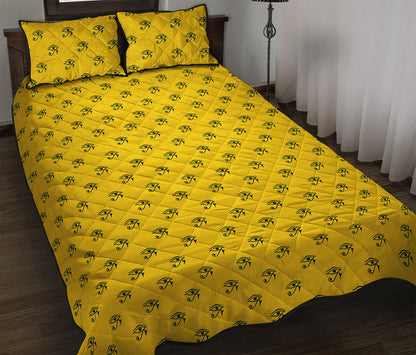 Eye Of Horus Symbol Pattern Print Quilt Bed Set