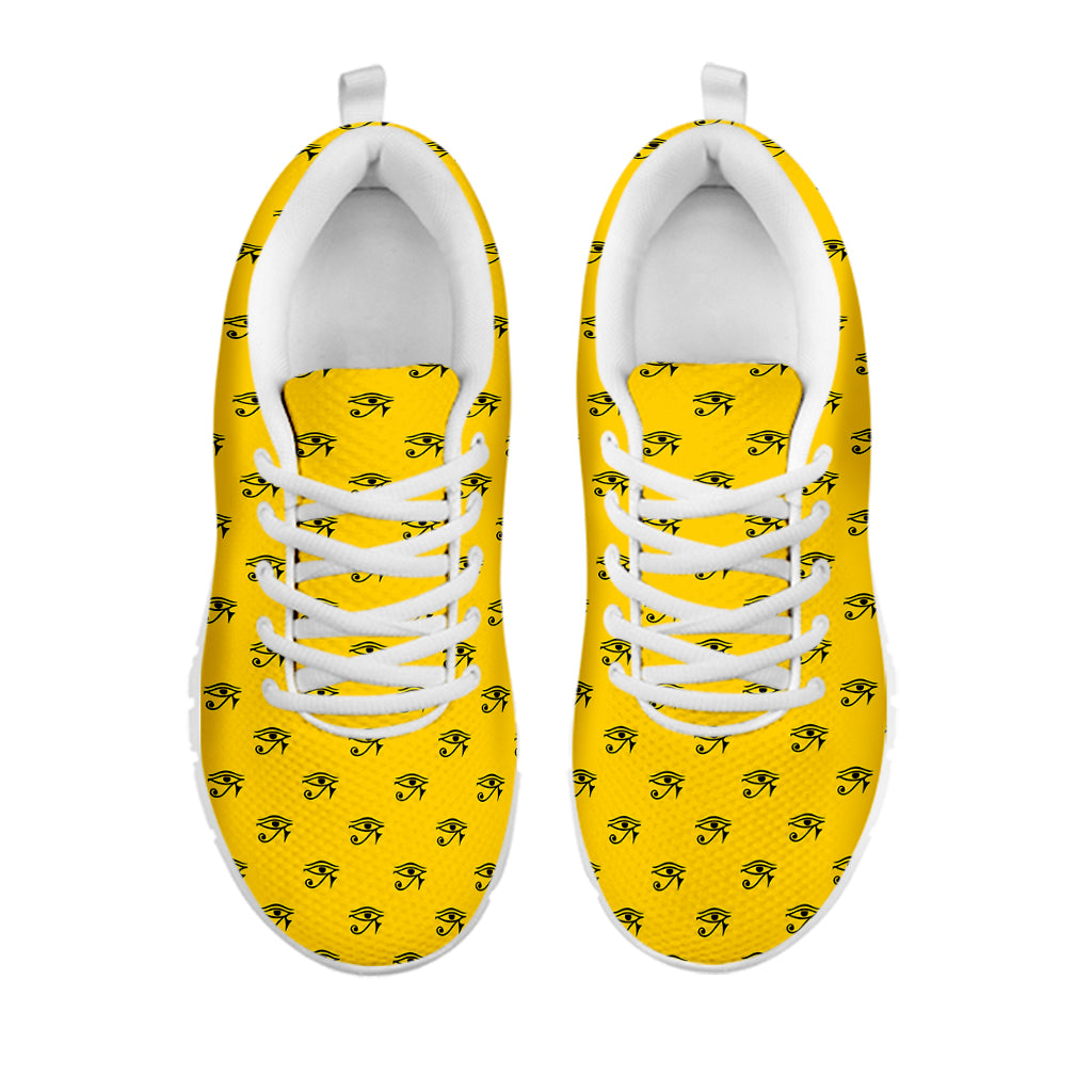 Eye Of Horus Symbol Pattern Print White Sneakers