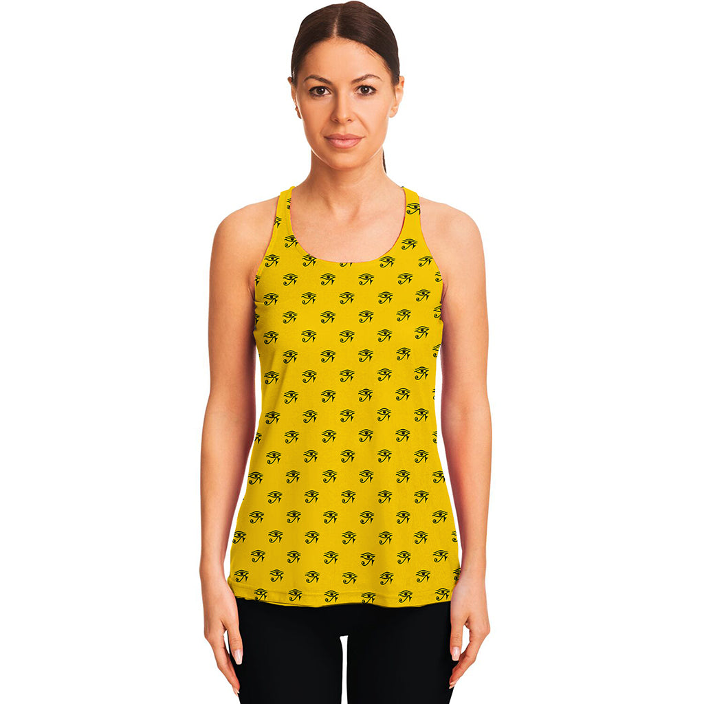 Eye Of Horus Symbol Pattern Print Women's Racerback Tank Top