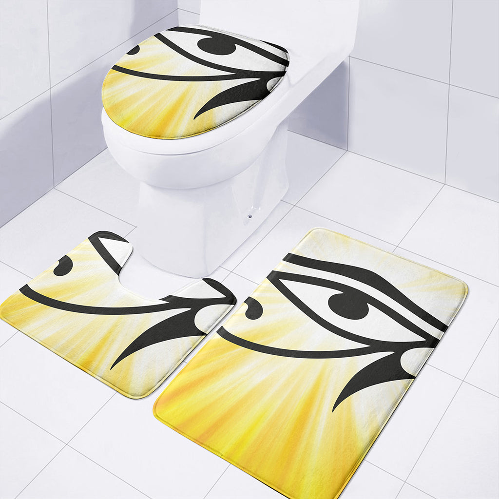 Eye Of Horus Symbol Print 3 Piece Bath Mat Set