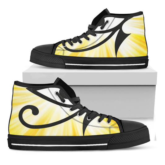 Eye Of Horus Symbol Print Black High Top Shoes