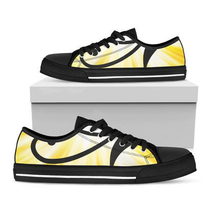 Eye Of Horus Symbol Print Black Low Top Shoes 