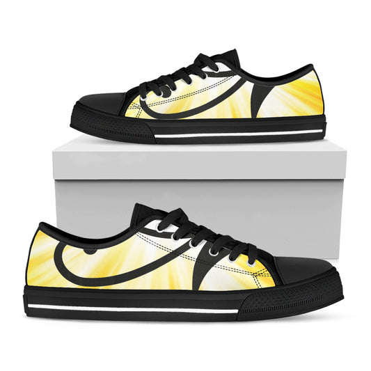 Eye Of Horus Symbol Print Black Low Top Shoes 