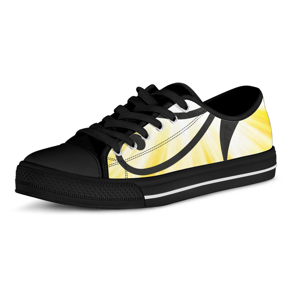 Eye Of Horus Symbol Print Black Low Top Shoes 