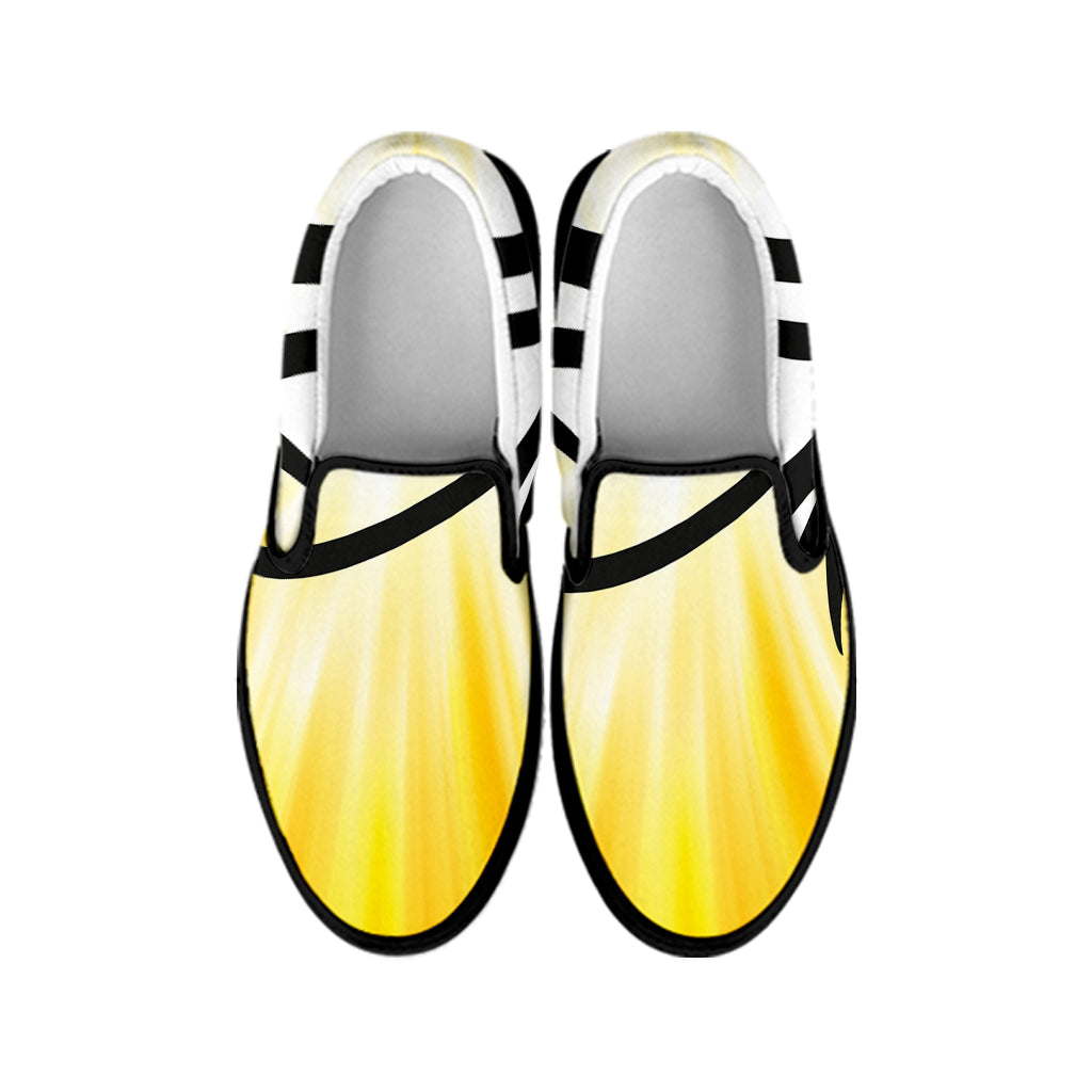 Eye Of Horus Symbol Print Black Slip On Shoes