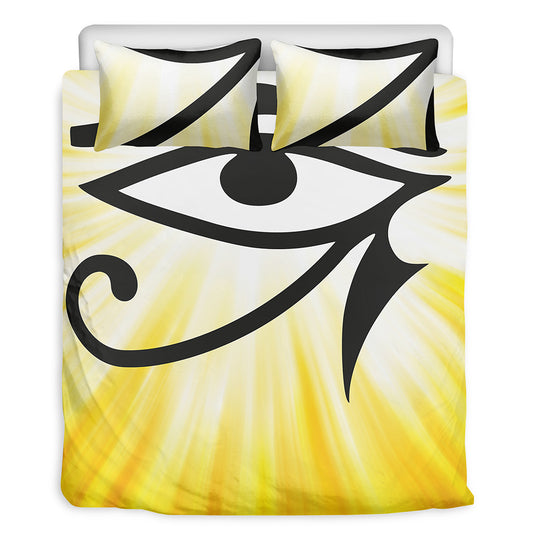 Eye Of Horus Symbol Print Duvet Cover Bedding Set
